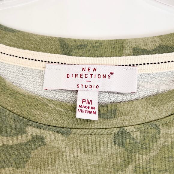 NEW DIRECTIONS | Green Camo Mini T-Shirt Dress Petite Medium - Picture 6 of 8